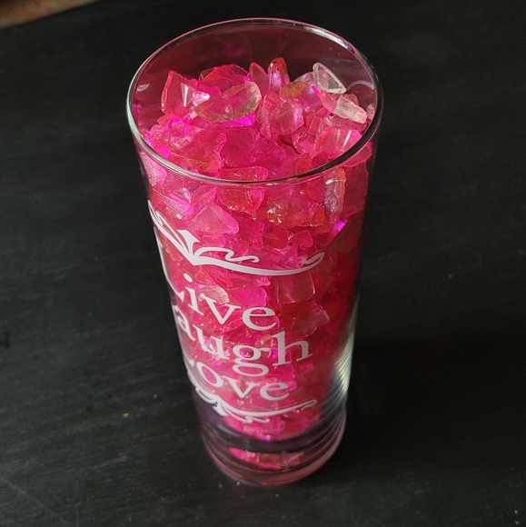 Decorative vase filled with pink gems - Picture 2 of 3